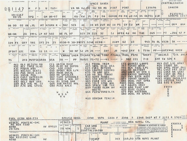 Al Romao build sheet
