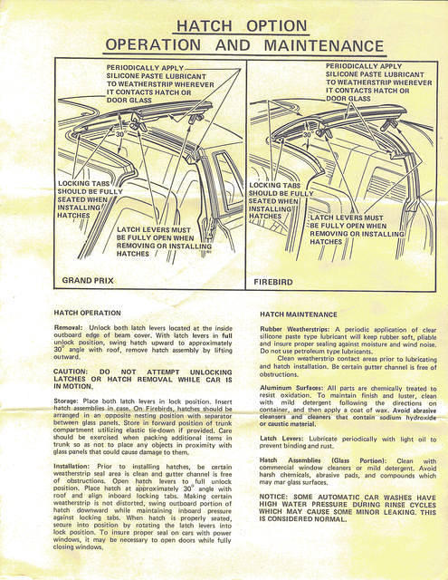 TA Hatch Operation and Maintenance