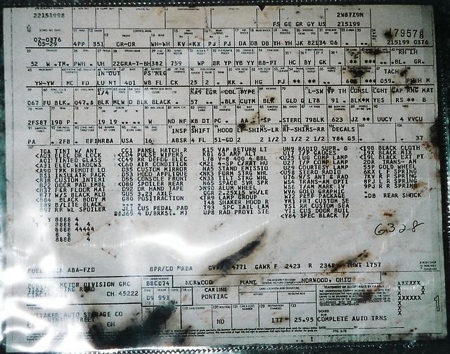 orginal buildsheet found behind rear seat(one of the last 4spds se built)