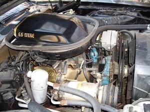 Engine bay- the prev. owner had certain components painted gold, and added tall Moroso gold valve covers.  Those are gone soon.