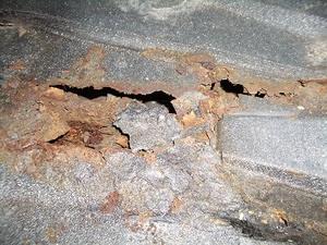 rotting right side of trunk floor
