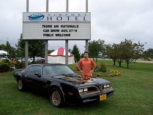 Me and my ride at the 2004 Trans Am Nationals.  My wife and I drove the TA 1,100 miles round trip from Maryland, and it ran really strong.  That's Fun!