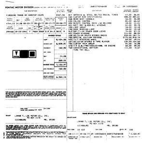 Factory Build Sheet