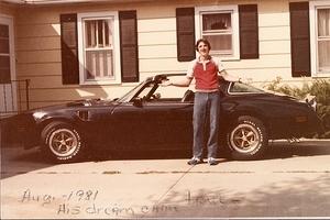 Here\'s me at age 17 with my first Trans Am.  More photos are at: http://www.motortopia.com/album/
view/p/cars/t/garage/a/16957/i/
my_first_trans_am