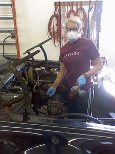 My wife gives engine bay resto a try.  Turns out, not her thing :-)  But she's a hell of a good sport!