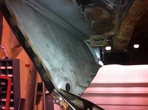 The new trunk drop and my attempt to resonably simulate the spot welds in the fender lip.